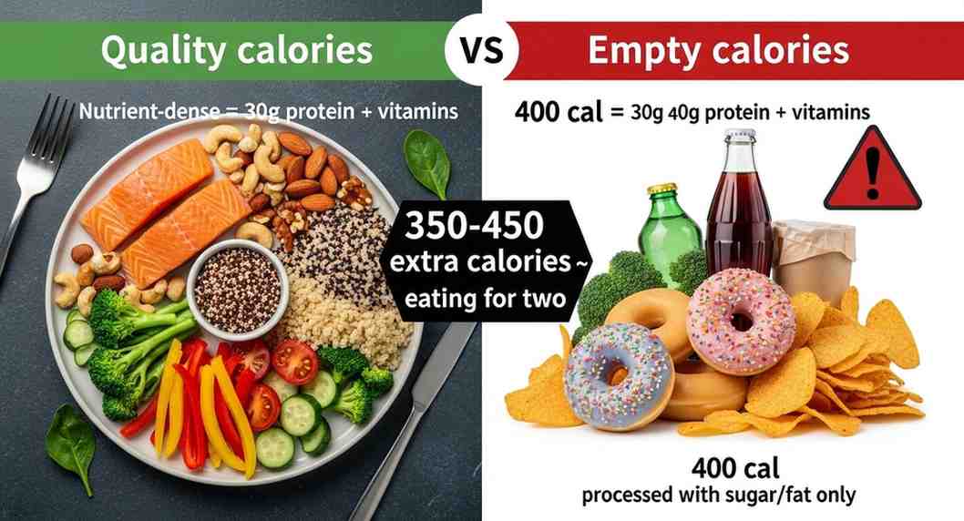 Comparison of nutrient-dense foods vs empty processed calories